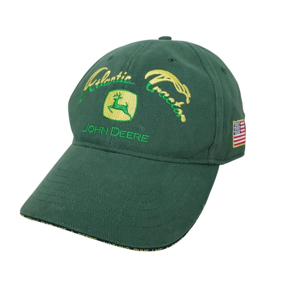 John Deere Atlantic Tractor Nothing Runs Like A Deere Hat American Flag Patch